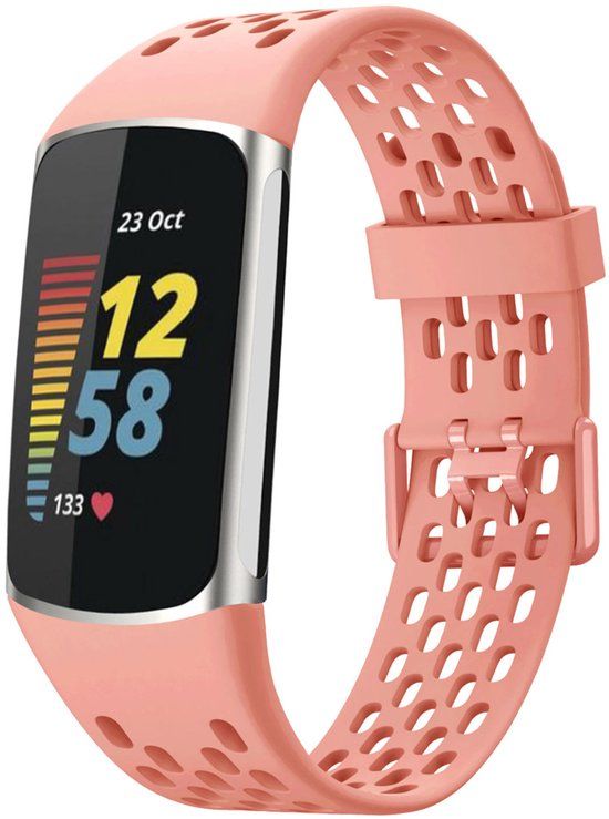 imoshion Ploonk Siliconen sport bandje - Geschikt voor Fitbit Charge 5/ Charge 6 - Oranje