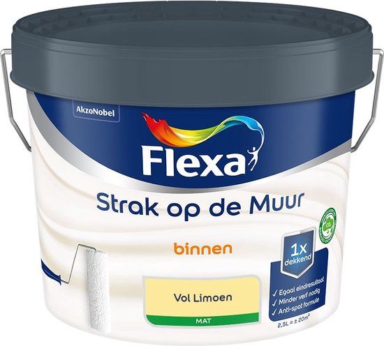 Flexa Strak op de Muur Muurverf - Vol Limoen - 2.5 L
