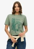 Superdry Tokyo Narrative relaxed T-shirt Dames Laurel Khaki Katoen