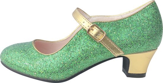 Spaansejurk NL Anna Prinsessen schoenen groen goud Spaanse schoenen - maat 33 binnenmaat 21 5 cm bij jurk