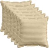 vidaXL - Kussensloop - 6 stuks - HOUTEN - Lichtgroen/Grijs - 35 x 35 cm - Corduroy