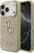 Guess PU Fixed Glitter 4G Metal Frame Backcover - Geschikt voor iPhone 17 Pro - Goud