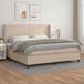 Maison Exclusive Lit à lattes avec sommier intégré, matelas couleur cappuccino, dimensions 200x200 cm, revêtement en similicuir