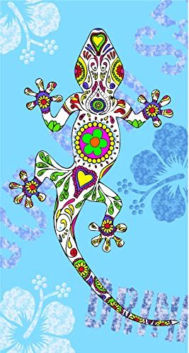 Miracle Home Microvezel strandhanddoek - blauw - 75 x 145 cm