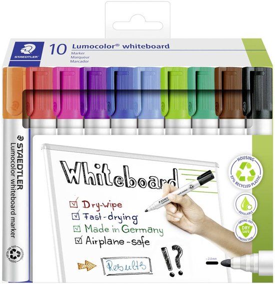 STAEDTLER Lumocolor Whiteboard Marker Set - 10 Kleuren