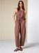 Next Dames Jumpsuit met vierkante hals en wijde ronde pijpen - Bruin