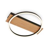 BRILONER - LED plafondlamp met houtdecor, warm witte lichtkleur, 13W, 1400 lm, plafondlamp, lamp, woonkamerlamp, slaapkamerlamp, keukenlamp, 34x30x6 cm, zwart hout