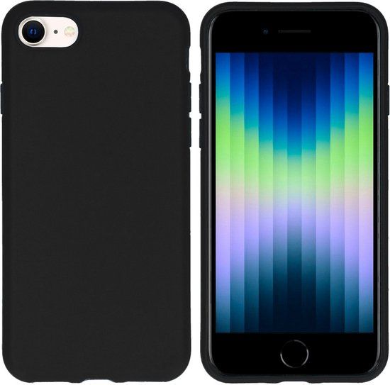 iMoshion Color Backcover - Siliconen Hoesje voor iPhone SE (2022/2020) / 8 / 7 - Zwart