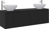 vidaXL Badkamerkastenset 3 st Zwart 49,5 x 44,5 x 65 cm Bewerkt hout