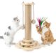 StarTech Rosewood Kattenkrabpaal - Sisal krabpaal - 46 cm hoog - Met veerspeeltje - Geschikt voor kleine katten en kittens