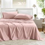 Comfort Spaces Katoenen lakens, 100% katoen, full-formaat, ademend en extra zacht, natuurlijk verkoelend katoen met een elastische hoek van 36 cm, geschikt voor matrassen tot 41 cm hoog, comfortabele