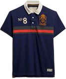 Superdry Double Emblem Rugby Korte Mouw Poloshirt Blauw L Man