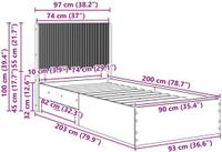 vidaXL Bedframe met opbergruimte en hoofdbord, Sonoma eiken
