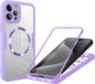 Techsuit Hoesje geschikt voor Apple iPhone 16 Pro Max - ColorVerse 360 Case met Screenprotector - Geschikt voor MagSafe - Paars