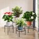 Support de fleurs en fer pour intérieur et extérieur, banc à fleurs en métal noir pour balcon et salon, étagère à plantes à 4 places