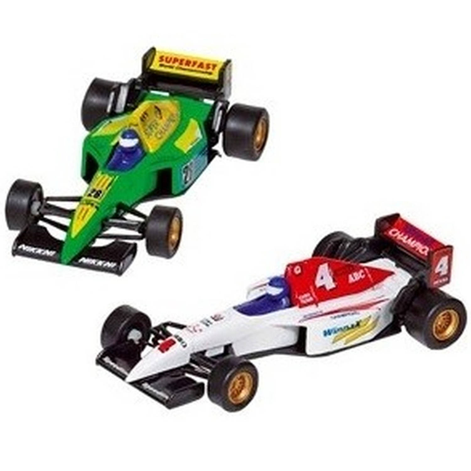 Goki raceauto speelgoed set van 2x stuks formule 1 wagens 10 cm - speelgoed auto&apos;s