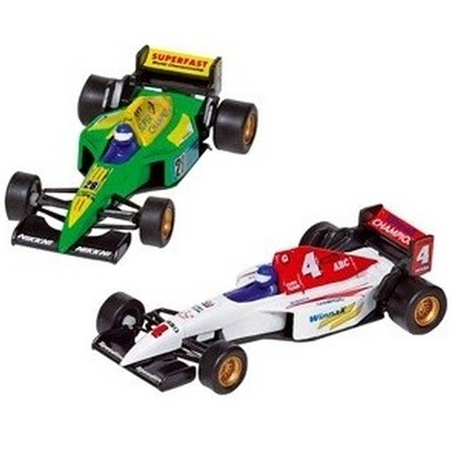 Goki Raceauto Speelgoed Set - 2x Formule 1 Wagens - 10 cm - Metaal - Multi