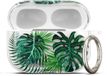 kwmobile Hoes compatibel met Apple Airpods Pro 3 Case - Zachte TPU beschermhoes - Cover in groen / transparant Tropische planten design