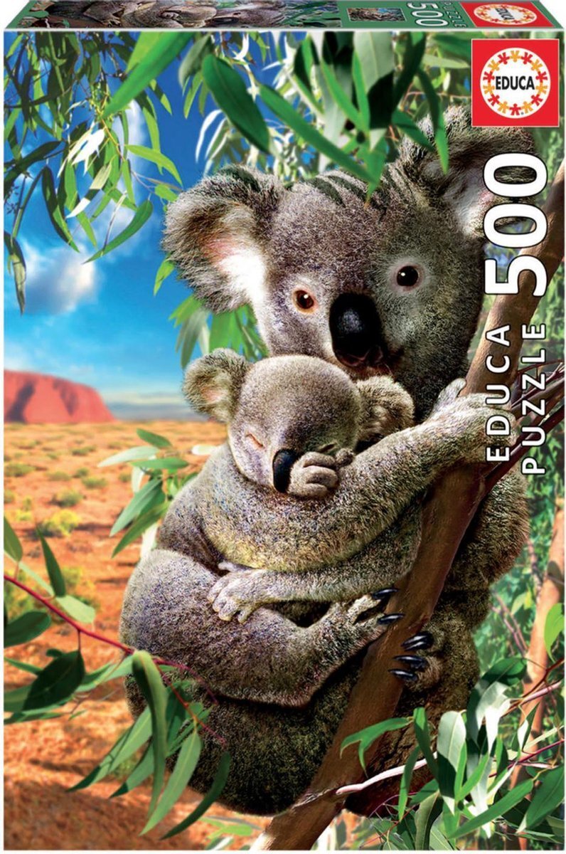 Educa Koala met zijn puppy, puzzel met 500 voeten, meerkleurig