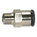 Rechte RIEGLER Rechte steekschroefverbinding »click-clock«, R 1/8 a., voor buitenslang Ø 8 mm, werkdruk max. 16 bar, messing vernikkeld