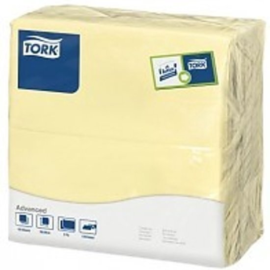 Tork tissue servet 39x39cm 2-laags 1/8-vouw champagne 12x150