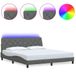 VidaXL Bedframe met LED zonder matras 200x200 cm stof donkergrijs