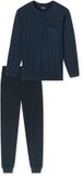 Schiesser Pyjama lang Comfort Essentials - Pyjamaset Heren - donkerblauw