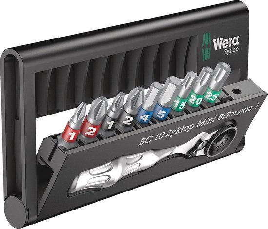 Wera BC 10 Zyklop Mini BT 1 - Moerdraaier stukken - 10 bits - Met koffer