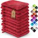 NatureMark Badstof washandjes, 10-pack, 15 x 21 cm, 100% katoen, rood