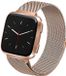 By Qubix Qubix - Compatible Fitbit bandje - Milanese bandje - Maat: Large - Champagne Goud