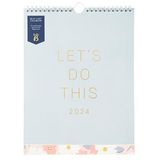 Busy B Busy Life Kalender januari tot december 2024 - Blauw - Maandkalender met zakken en To Do's