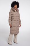 Rino & Pelle Hudson Manteau matelassé Femme Long Puffer Manteau à capuche - Mocha Latte - Taille 44