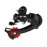 P2R Achterderailleur Shimano 8-Speed Zwart/Rood Staal Mountainbike
