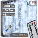 Vilde Kerstboomverlichting - 300 LED - 3m - Koel Wit Licht - USB en Afstandsbediening
