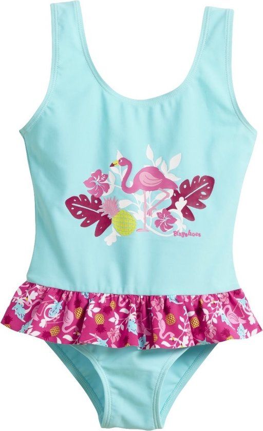Playshoes UV badpak Kinderen Flamingo - Aquablauw/Roze - Maat 110/116
