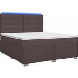 Maison Exclusive - Lit boxspring avec matelas marron foncé 140 x 200 cm tissu