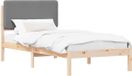 vidaXL Bedframe met gestoffeerde hoofdbord, lichtgrijs, 100 x 200 cm