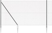 vidaXL Gaashek met grondpennen - 10 x 1,6 m - PVC-Coated Staal - Grijs