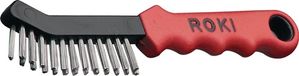 Lessmann Brosse métallique | longueur 225 mm | 0,35 mm acier | 2 rangées | 1 pièce - 182401
