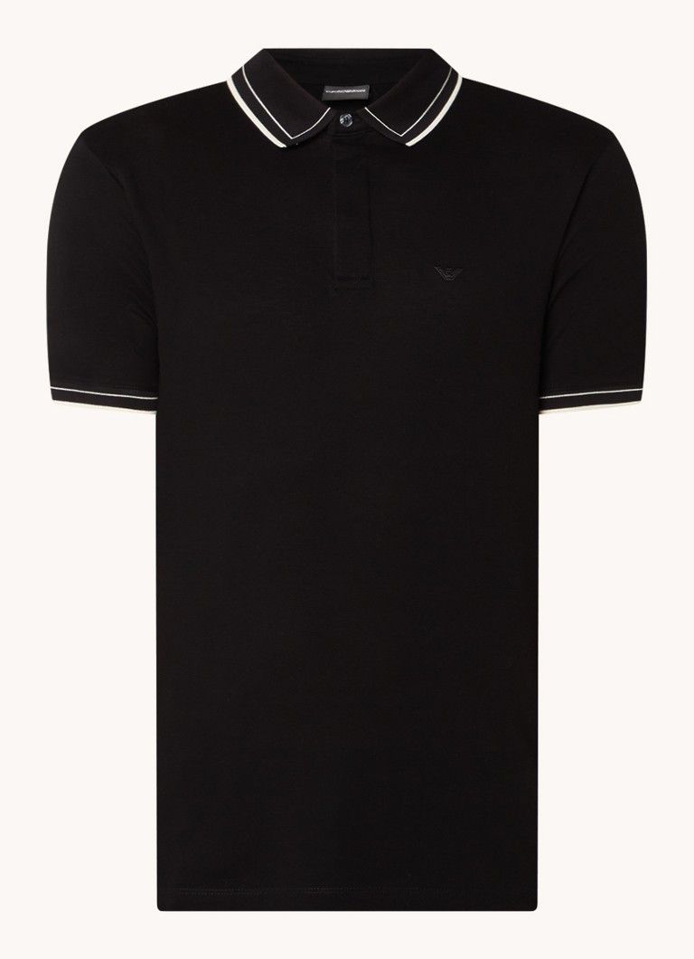 Emporio Armani Polo met Logoborduring en Getipte Boorden - Regular Fit