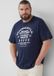 s.Oliver - Homme - T-shirt en coton à col rond et illustration - Bleu profond - XXL