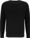 OLYMP Casual modern fit trui structuur - katoenmengsel - O-hals - zwart