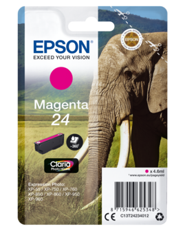 Epson 24 Claria Photo HD Magenta Ink Cartridge - C13T24234012