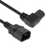 ACT Netsnoer C14 - C15 (haaks links) IEC60320 zwart 0,6 m AK5352