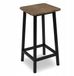 Mirosław Gockowiak Tabouret de bar 65cm - Métal & Chêne rustique Noir mat, Chêne patiné