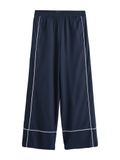 Next - Dames - Linnenrijke broek met wijde pijpen en bies - Blauw