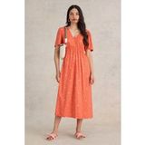 White Stuff Lucy Robe Mi-longue Orange Multi Taille : 10 PETITE