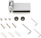 Emuca Scharnier voor glazen deur met bekleding, horizontaal scharnier met 40mm spade, voor 8-12mm deur, aluminium en staal, zwart gelakt