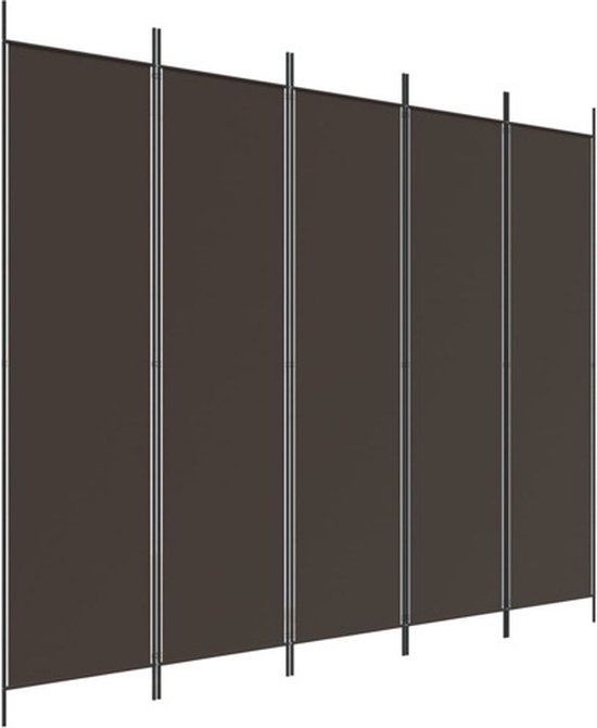 vidaXL Kamerscherm met 5 panelen 250x200 cm stof bruin
