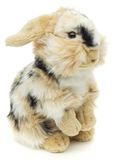 Uni-Toys Leeuwenkop konijn met hangende oren - staand - zwart/bruin/wit - 23 cm